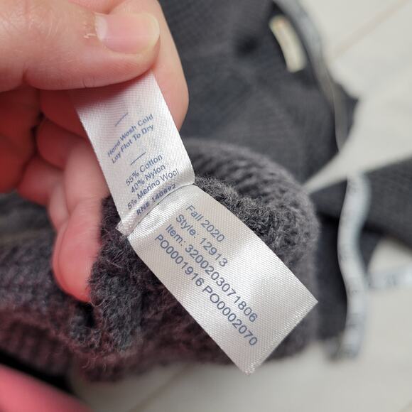 Marine Layer Delaney waffle knit gray sweater pullover wool - Picture 6 of 9